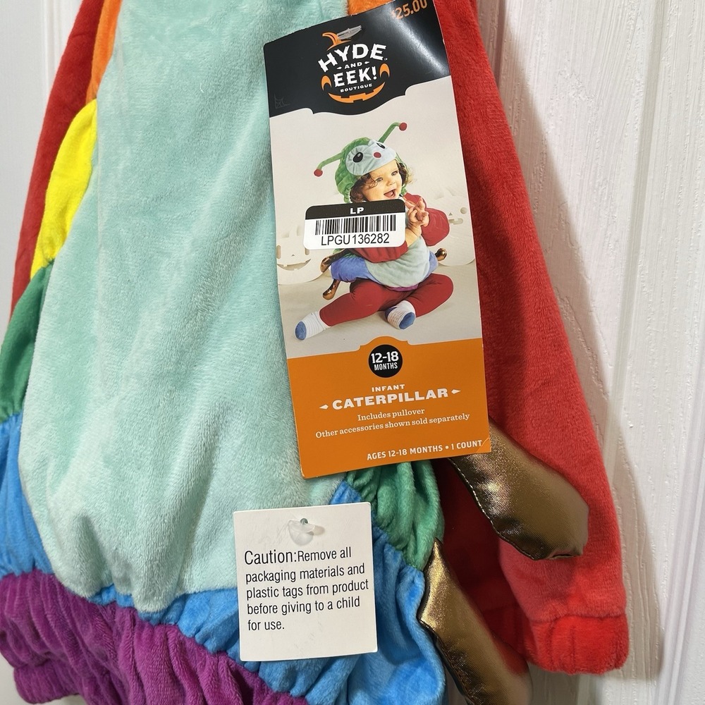 Baby HYDE and EEK! Plush Rainbow CATERPILLAR Costume 12-18 Months NWT Halloween - Picture 3 of 3